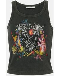Alessandra Rich - Printed Cotton Jersey Tank Top - Lyst