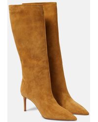Aquazzura - Matignon Suede Knee-High Boots - Lyst
