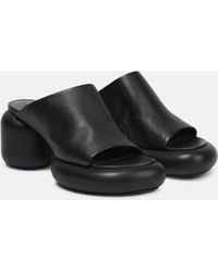 Jil Sander - Leather Platform Sandals - Lyst