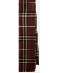 Burberry - Check Wool And Silk Scarf - Lyst
