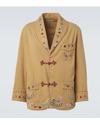 Bode - Feather Runner Embroidered Cotton Jacket - Lyst