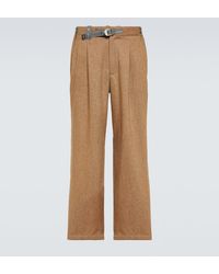 and wander - Re Wool Tweed Wide-Leg Pants - Lyst