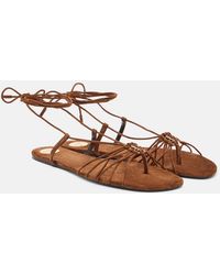 Saint Laurent - Babylone Suede Sandals - Lyst