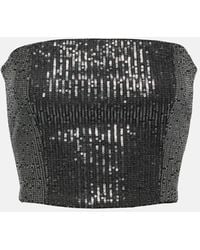 ROTATE BIRGER CHRISTENSEN - Twill Sequined Tube Top - Lyst
