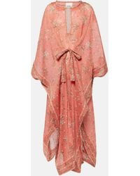 Isabel Marant - Robe longue Amira imprimee en coton et soie - Lyst