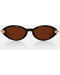 Cartier - Panthere De Cartier Oval Sunglasses - Lyst