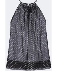 Nili Lotan - Nikki Halterneck Polka-Dot Silk Top - Lyst