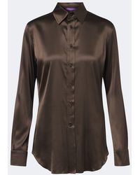 Ralph Lauren - Silk-Blend Satin Shirt - Lyst
