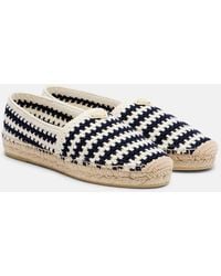 Prada - Striped Crochet Espadrilles - Lyst