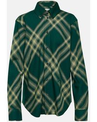 Burberry - Camisa De Lana A Cuadros - Lyst