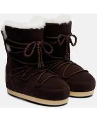 Moon Boot - Evx Shearling-Lined Suede Snow Boots - Lyst