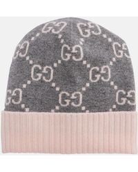 Gucci - Gg Cashmere Jacquard Beanie - Lyst