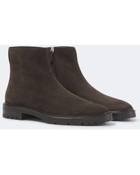 The Row - Moto Suede Ankle Boots - Lyst