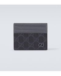 Gucci - Leather-trimmed GG Canvas Card Holder - Lyst