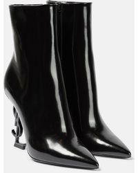 Saint Laurent - Sleek Leather Opyum Boots - Lyst