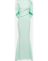 Safiyaa - Robe cape longue en crepe - Lyst