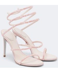 Rene Caovilla - Cleo Swarovski-Embellished Leather Sandals - Lyst