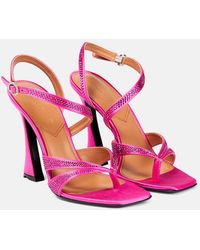 D'Accori - Sandalen Raya aus Satin mit Kristallen - Lyst