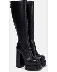 Versace - Plateau-Stiefel Aus Leder - Lyst