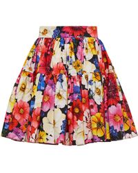 Dolce & Gabbana Floral Cotton Poplin Miniskirt - Multicolor