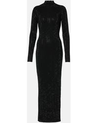 David Koma - Embellished Knitted Cotton Midi Dress - Lyst