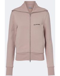 Balenciaga - Logo Cotton Zip-Up Sweatshirt - Lyst
