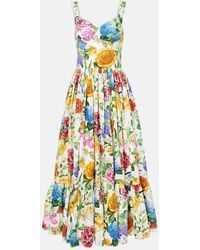 Dolce & Gabbana - Abito Midi Floreale - Lyst