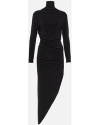 Norma Kamali - Vestido Largo De Jersey Con Cuello Alto - Lyst