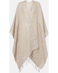 Brunello Cucinelli - Linen-Blend Poncho - Lyst