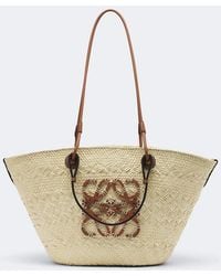 Loewe - Anagram Medium Leather-Trimmed Basket Bag - Lyst
