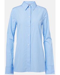 TOTEME - Striped Cotton Poplin Shirt - Lyst