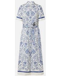 Jonathan Simkhai - Audria Printed Linen-Blend Shirt Dress - Lyst