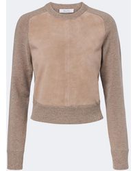 Max Mara - Leather-Trimmed Wool And Cashmere Sweater - Lyst