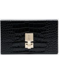 Tom Ford - T Latch Croc-Effect Leather Box Clutch - Lyst