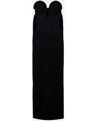 Jean Paul Gaultier - Crepe And Tulle Corset Maxi Dress - Lyst