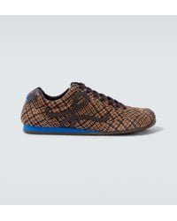 Loewe - Ballet Runner 2.0 Checked Suede Sneakers - Lyst