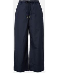 Max Mara - Cotton Cropped Wide-Leg Pants - Lyst