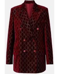 Gucci - Gg Embellished Cotton Velvet Blazer - Lyst