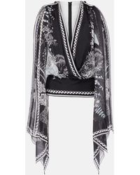 Elie Saab - Blusa De Chifon De Seda Estampada - Lyst