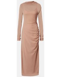 SIR. - Ruby Draped Sheer Maxi Dress - Lyst