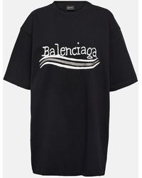 Balenciaga - Camiseta en jersey de algodon con logo - Lyst