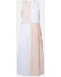 Jil Sander - Pleated Cotton Organza Muslin Midi Dress - Lyst