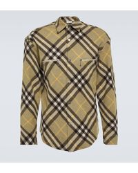 Burberry - Check Wool-blend Shirt Jacket - Lyst