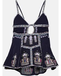 Isabel Marant - Embroidered Cotton-blend Camisole Top - Lyst