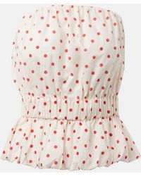 Posse - Aurelia Polka-Dot Linen Top - Lyst