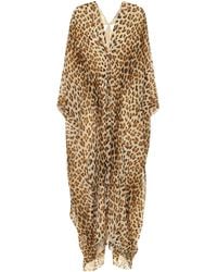 Roberto Cavalli Bedruckter Kaftan aus Seide - Natur