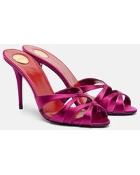 Saint Laurent - Sandalen Chandelle 95 Aus Satin - Lyst