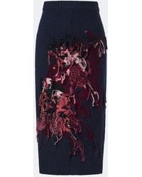 Erdem - Fringed Intarsia Wool Midi Skirt - Lyst