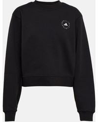 adidas By Stella McCartney Sweatshirt aus einem Baumwollgemisch - Schwarz