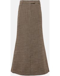 Acne Studios - Checked Linen-blend Maxi Skirt - Lyst